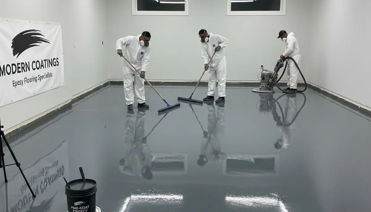 Professional epoxy garage floor coating installation in Seattle, WA for durable, moisture-resistant finish