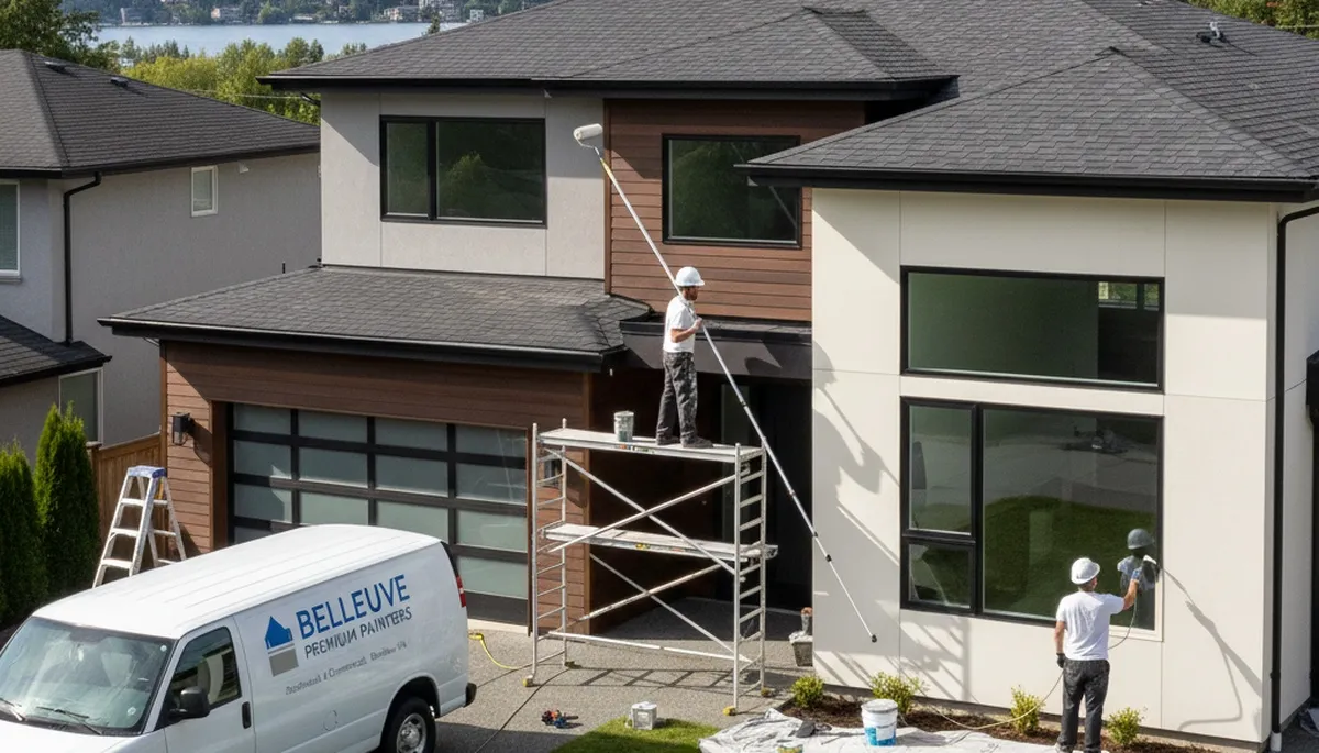 Professional house painters transforming home exterior in Seattle, WA