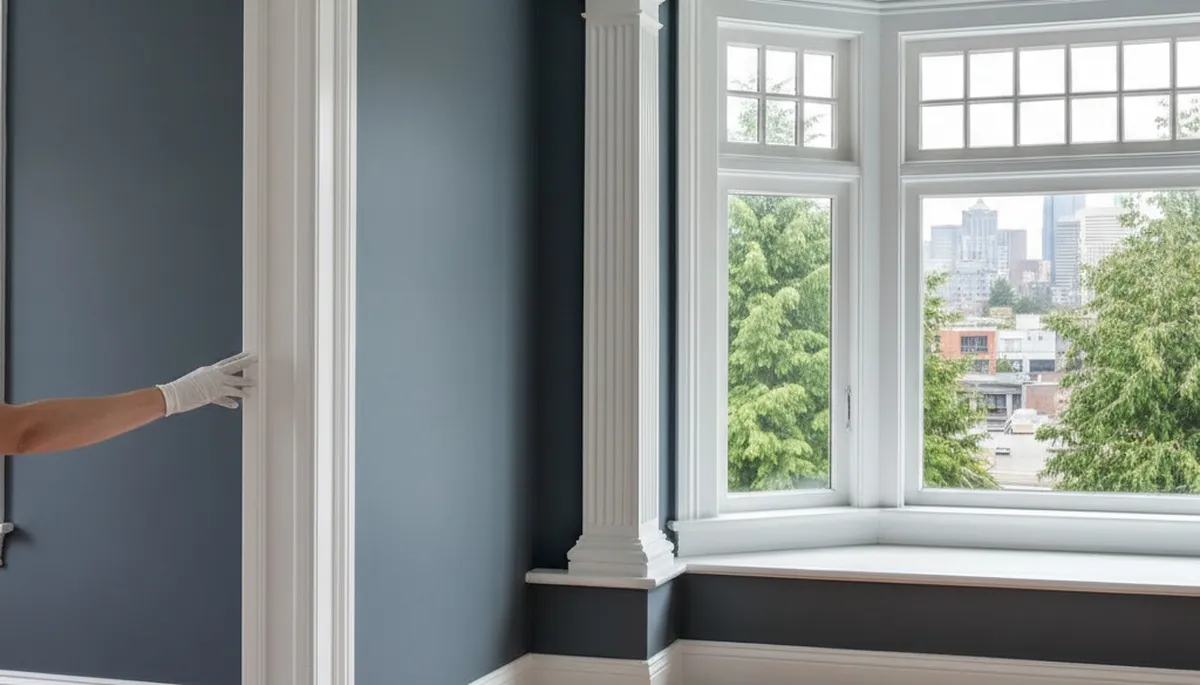 Professional interior trim painting with clean lines highlighting Seattle, WA home details