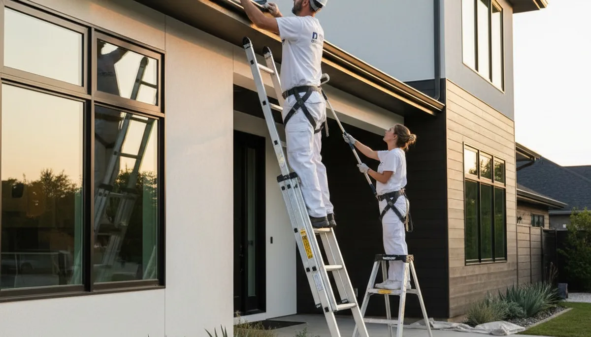 Professional trim and fascia painting on Seattle WA home exterior for lasting curb appeal